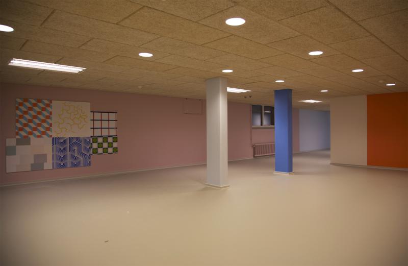 Udsmykning på Solbjerg Skole 2010: 245 m2 farvesætning af vægge og gulv i ombygget gang-anlæg, inkl. tre større malerier Udsmykning på Solbjerg Skole 2010: 245 m2 farvesætning af vægge og gulv i ombygget gang-anlæg, inkl. tre større malerier